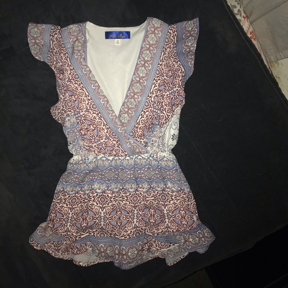 Blue Rain Romper